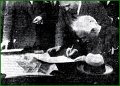 El Presidente de La Republica D. Niceto Alcala Zamora, firmando el acta de la colocacion de la primera piedra en el Grupo Escolar de Rebonza. 5-1933.